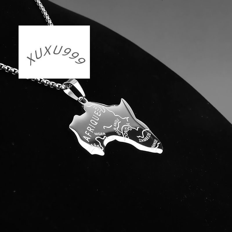 Professional Manufacturer Africa Map Hiphop Ladies Jewelry African Titanium Necklace Pendants Customized Factory