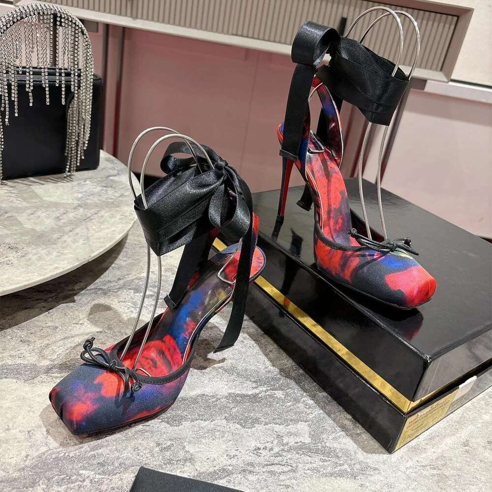 Women Size35-43 Silk Genuine Leather Pumps Super High Heels Butterfly Knot Ankle Strap Designer Shoes Zapatillas De Mujer