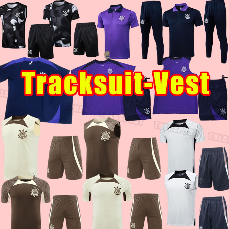 2024 2025 Soccer tracksuits WILLIAN camisetas de foot GUSTAVO GIULIANO VITAL GUEDES R.AUGUSTO football GIL 25 24 camisa Corinthiasn training vest polo sets