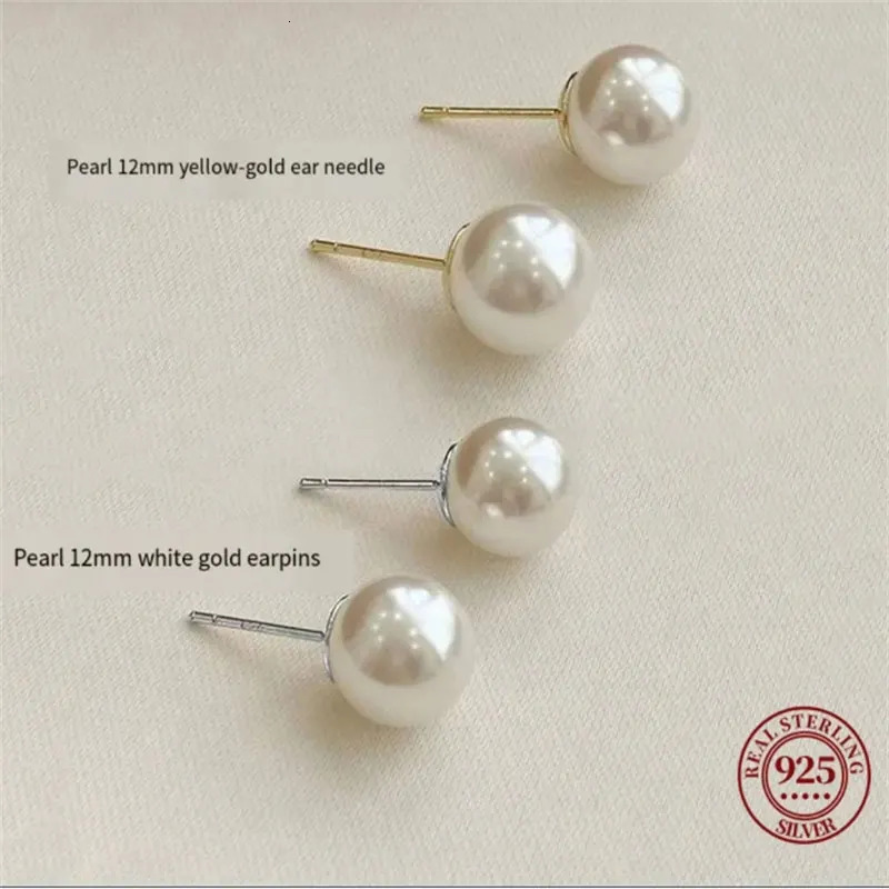 Senlissi- Wholesale 4-14mm Rio Silver Pearl Earrings 925 Sterling Silver Stud Earrings for Women Jewelry Gifts 250512
