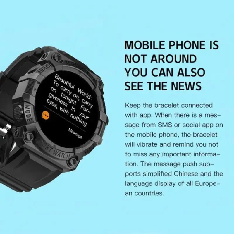 FD68S Smart Watch Round Color Screen Heart Rate Bluetooth Connection Pedometer Music Weather Outdoor Sports Bracelet 250512
