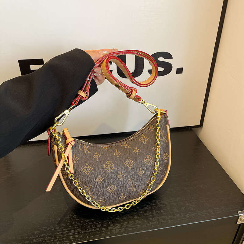underarm 2025 new light luxury printed crescent fashionable crossbody bag daily commuting shoulder bag for women