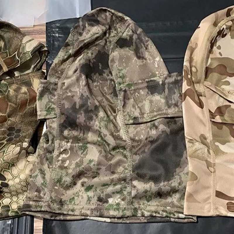 B48B-Outdoor Dustproof Sun Face Mask Tactical Camouflage Full Face Mask Hunting Bike Cycling Neck ProtectionW250512