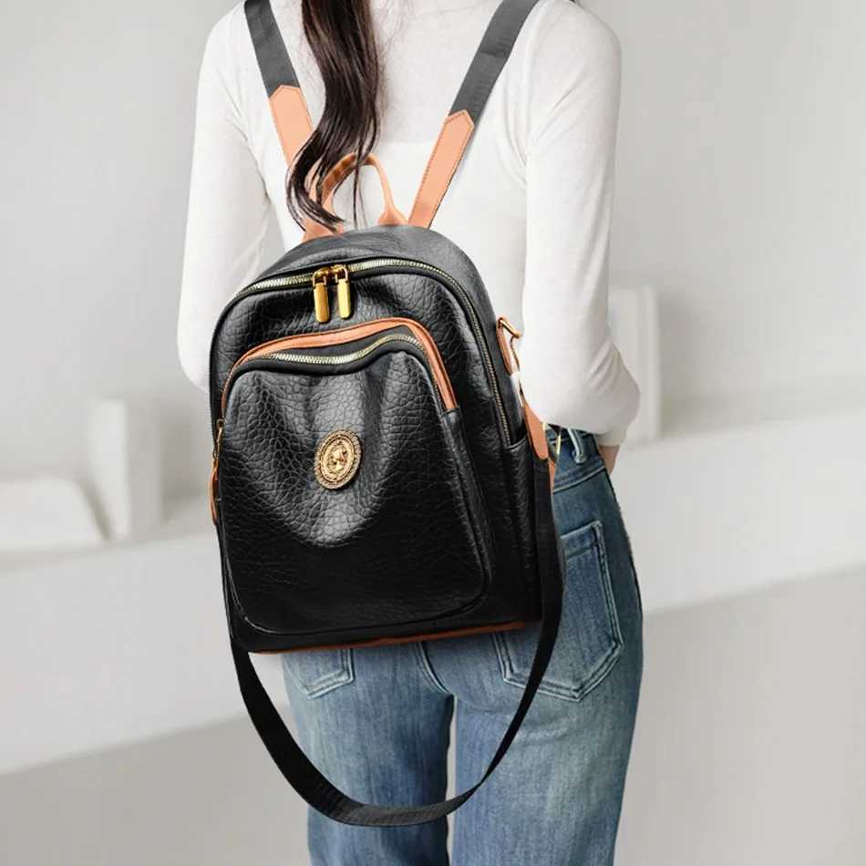 Fashion Women Backpack Designer Pu Leather Travel Back Pack Casual Shoulder Bag High Quality School Bags for Teenagers s Bag Z250512