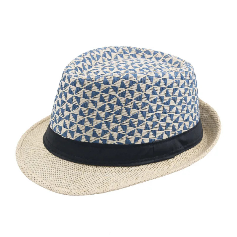 Mens Fedoras Summer Straw Hats Paper Woven Top Outdoor Sun hats Selling Curly Jazz Panama Cap 250512