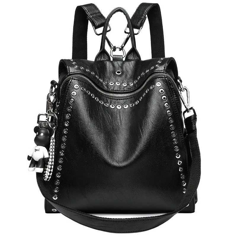 Women Genuine Real Leather Backpack Multifunctional Shoulder Bag Female Travel Teenage Fashion Schoolbag Z250512