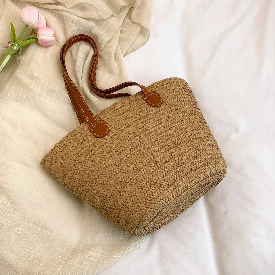 Womens Straw Woven Beach Bag Large Capacity Shoulder Tote Summer Fashion Designer Shopper Handbag Lightweight BasketW250512
