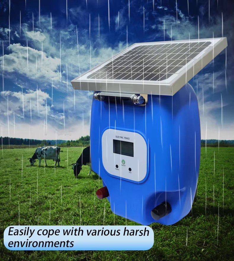 Solar Electric Fenceenergizer Animal Fence Kit With Lithium Battery for Outdoor Breeding Use