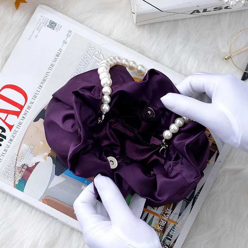 2022 New Womens Handbags Fashion Pearl Chain Party Bucket Bag Lady Day Small Clutches Purses Wedding Evening Handbag Z250512
