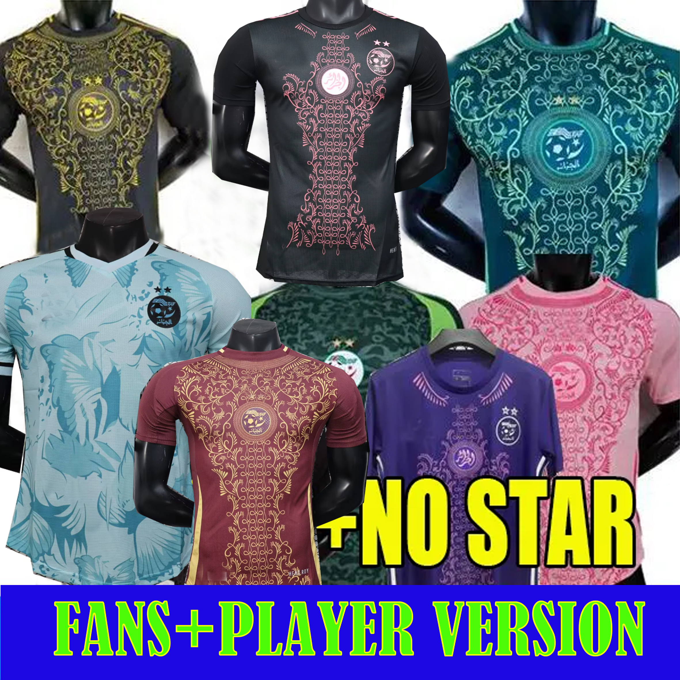 2 star maillot Algerie fans 2024 2025 2026 Soccer Jerseys Player Version Algeria DELORT 24 25 26 football shirt kits MAHREZ Training Wear uniforms men kids equipment