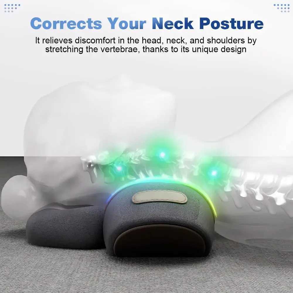 Electric Neck Massager Cervical Pillow Hot Compress Neck Stretch Heating Vibration Neck Shoulder Massage Pillow Back TractionW250512