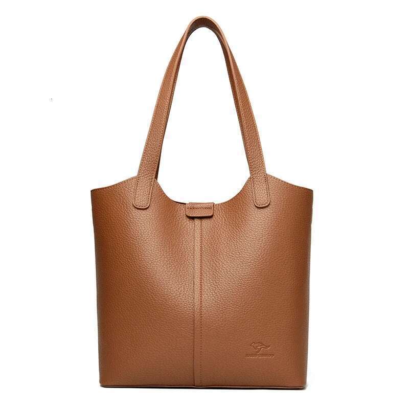 Designer Bag 2025 Genuine Brand Soft Leather Shoulder For Women Casual Tote Bag Female Solid Color Purse Simple Design Handbag Commuting Sac Luxury Ba