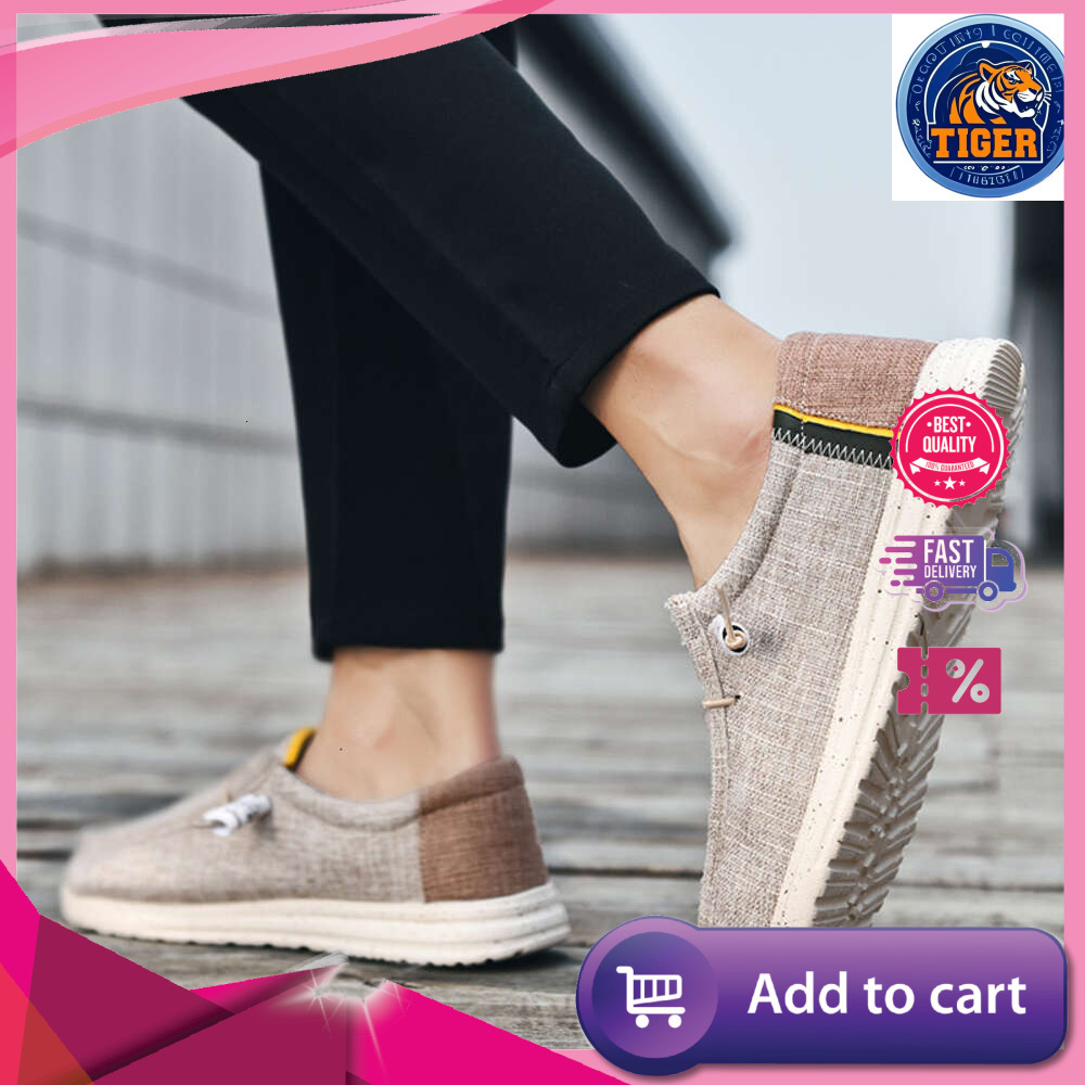 Ddmytiger Canvas Men Casual Mens Loafers Breathable Slip On Flats Male Vulcanized Driving Shoes Plus Size Walking Shoe Outdoor Shoes