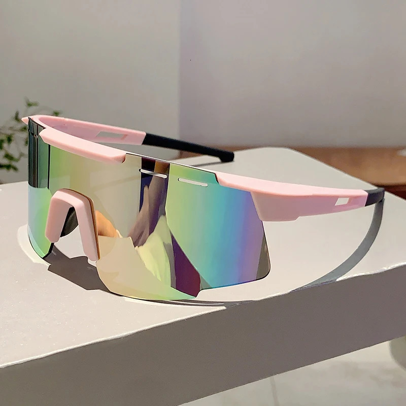 KAMMPT Fashion Monoblock Anti UV Mens Goggle Outdoor Mirror Sports Sunglasses Women Oversize Decor Shades for Cycling 250512