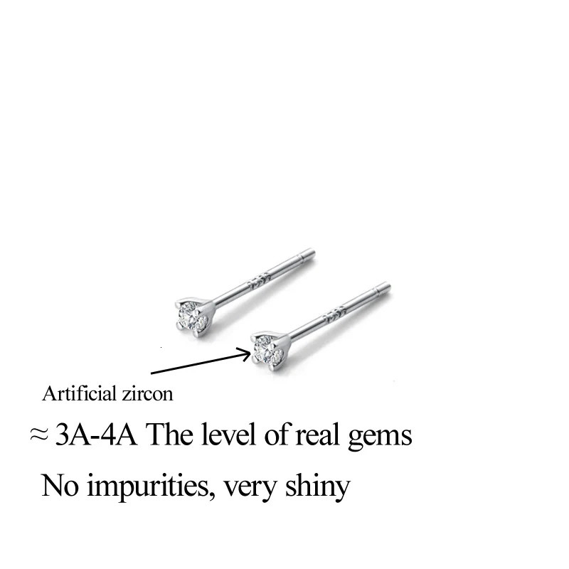 Mini Zircon Studs 925 Sterling Silver Earrings Fine Jewelry Minimalist Small Stud Earrings For Women Silver 925 Korean Girl 250512