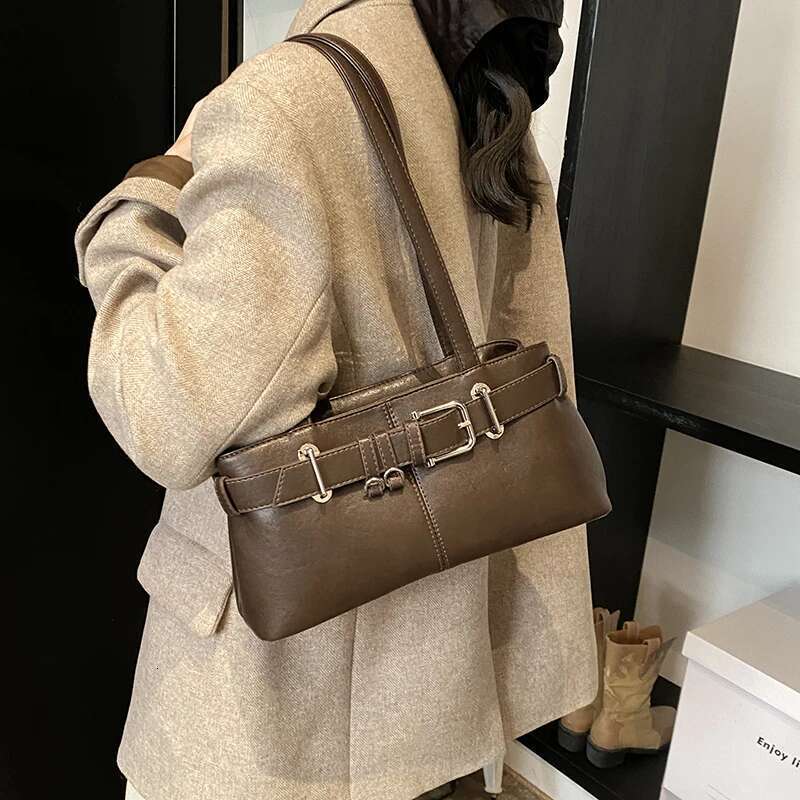 Shoulder PU Leather Tote Trendy Top Handle Satchel Handbag Underarm Bag For Women Work Shopping Travel