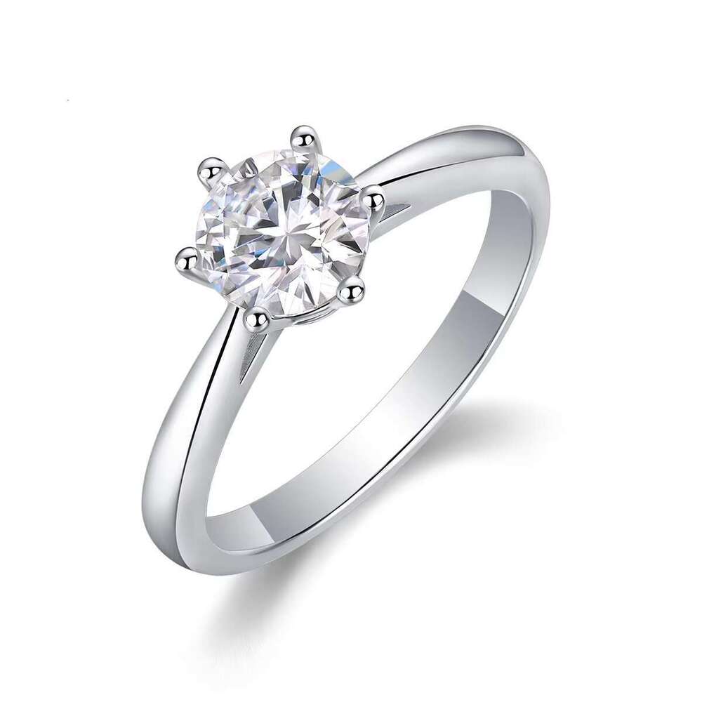 Eternal elegance: Moissanite card ring in the style of a pure silver cathedral