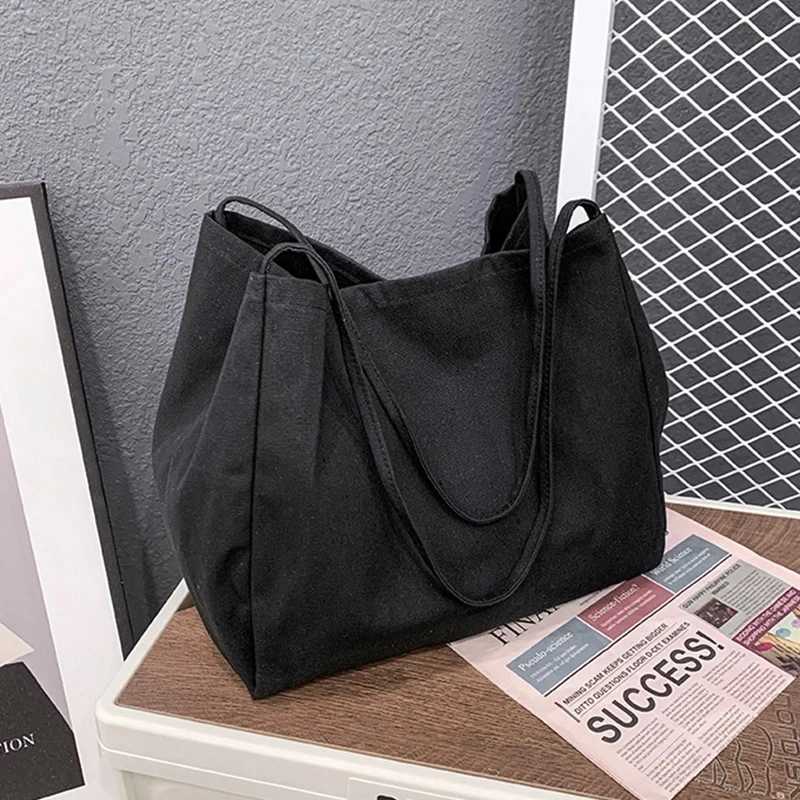 Casual Large Capacity Canvas Shopper Totes High Quality Eco Reusable Grocery Handbag For Women Travel Shoulder Bags Daily PouchXJ250512