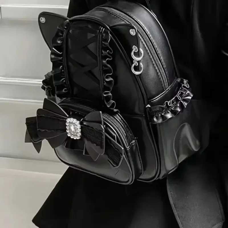 Japanese Ita Mochila Lace Ear School Bag Cute Large Capacity Mochilas Mujer New Bow Women Bags Student Backpack Z250512
