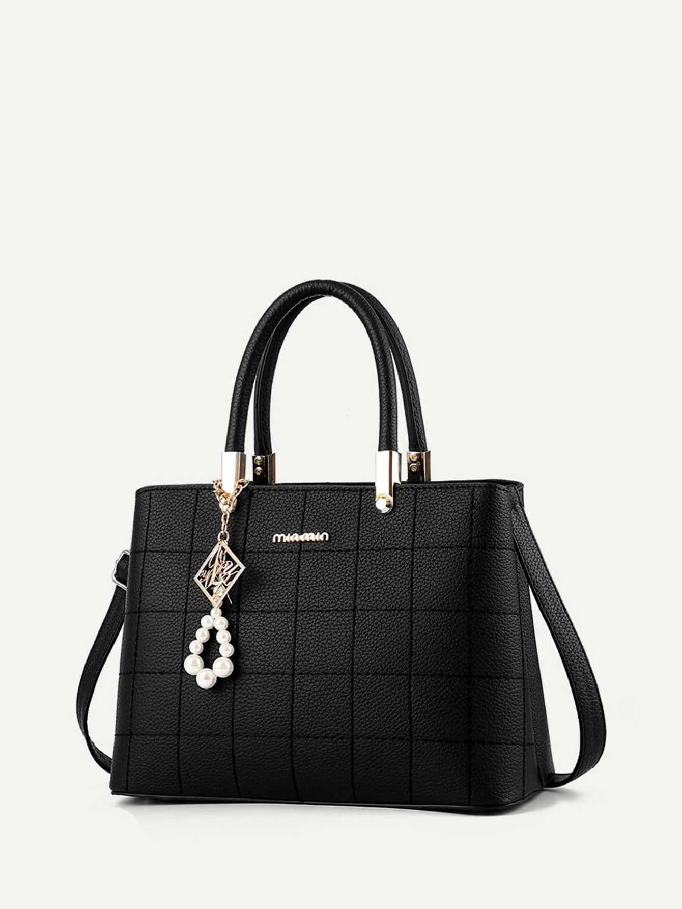 Fashionable embroidered thread large capacity handbag simple casual commuting crossbody bagW250512
