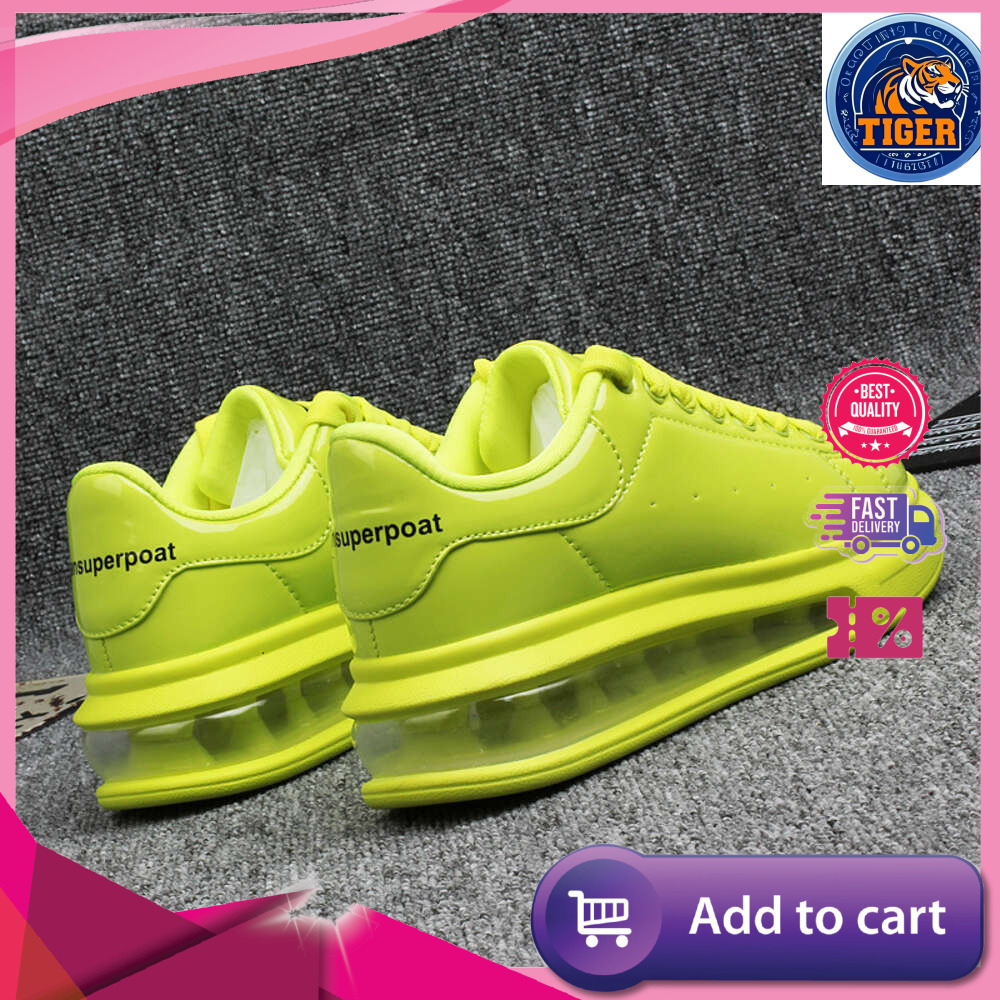 Ddmytiger Leather Shiny Patent Small White Couple Models Air Cushion Women S Skateboard Shoes Sneakers Outdoor Shoes