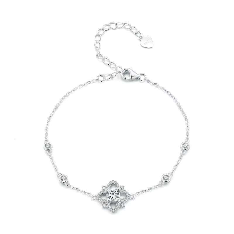 0.50 Ct Moissanite Bracelet Platinum Plated Silver Elegant Bangle
