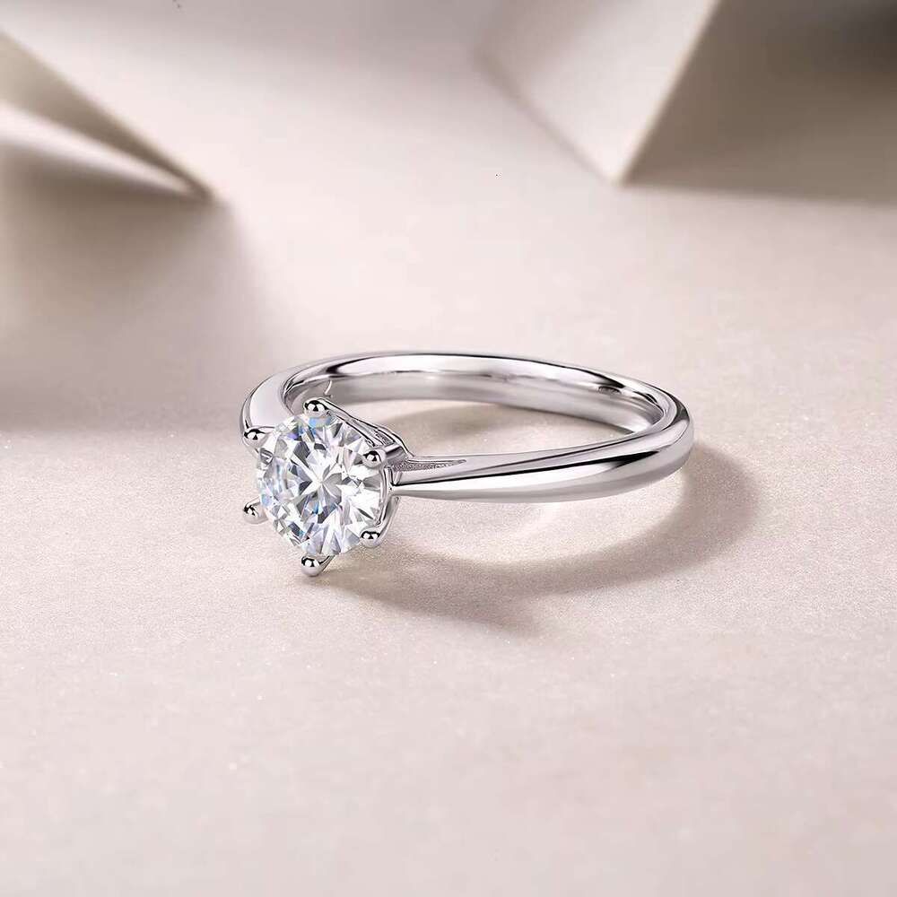 Eternal elegance: Moissanite card ring in the style of a pure silver cathedral