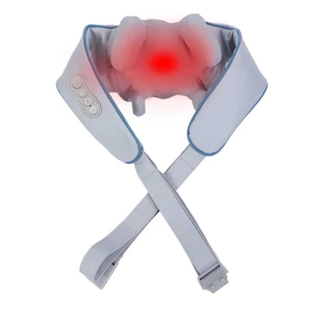 Kneading Smart Electric New Portable Mini Relaxer Dredge Wrap Heated Trapezius Muscle Neck Multifunctional Shiatsu Massage ShawlW250512