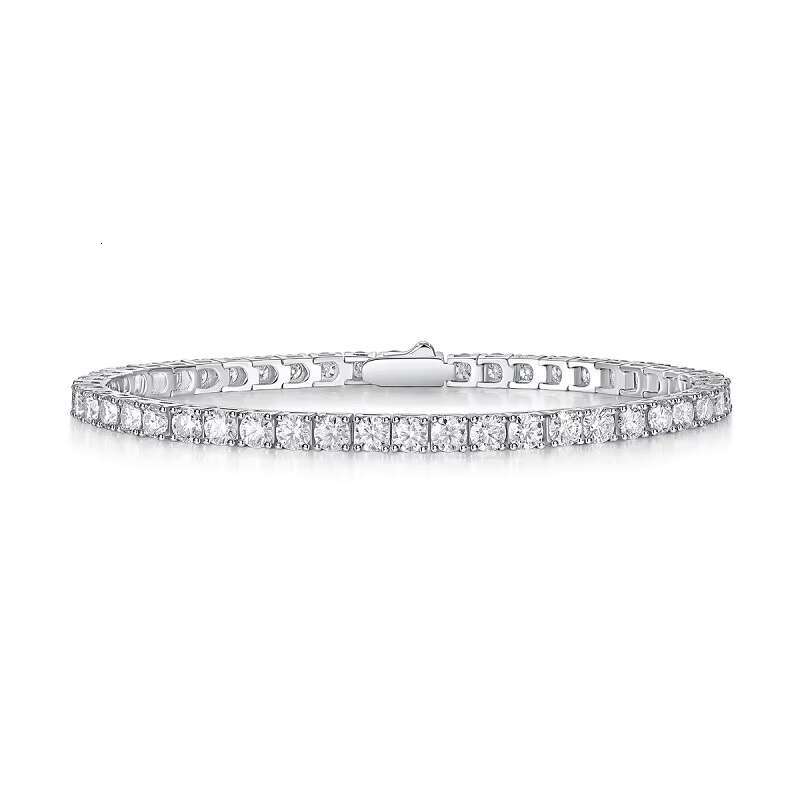 925 Sterling Silver Moissanite Tennis Bracelet for Men and Women Hiphop Rock 18K Gold Plated Luxury Jewelry
