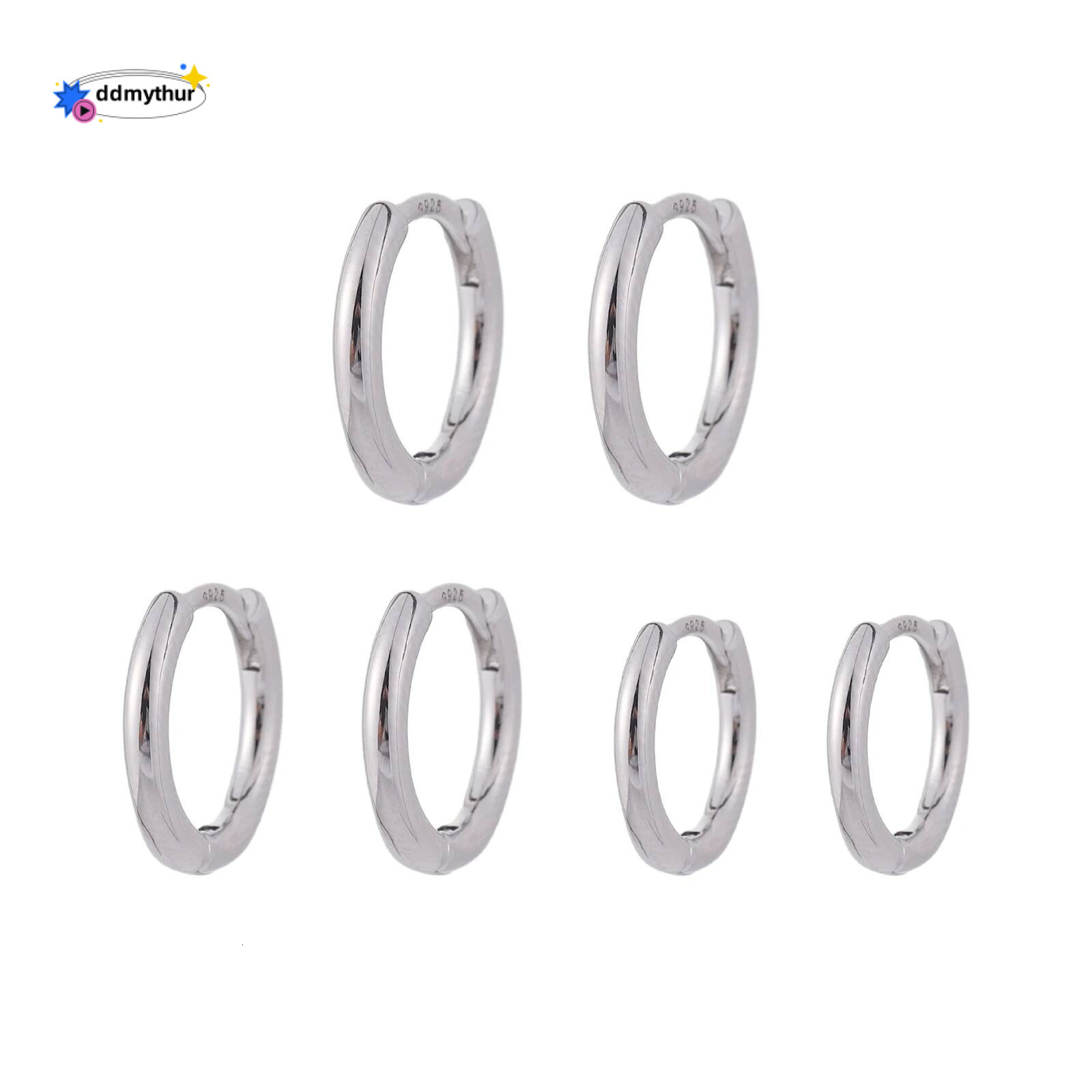 Sterling Sier Needles Glossy Small Hoops Hypoallergenic Fashion Earrings Daily Wear 8/10/12mm Popular Accessories ddmythur