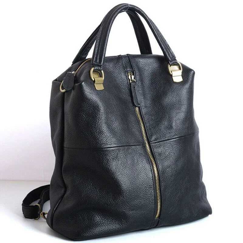 New Designer Cowhide Genuine Leather Women Backpack Womens Shoulder Bag Black Leather Handbags Travel Bag Z250512