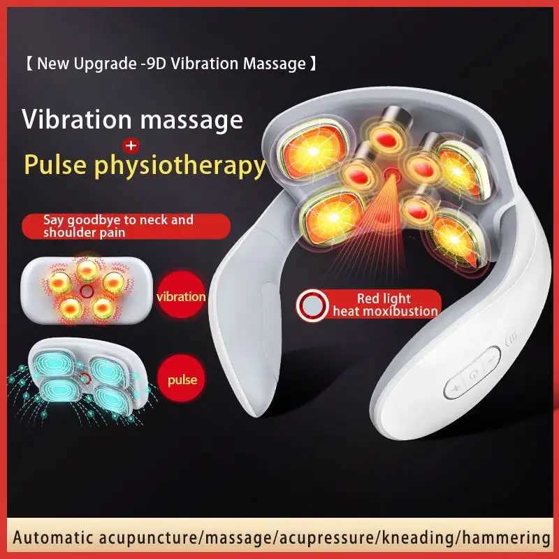Back And Neck Smart Massage Instrument Shoulder Neck Massage Cervical Vertebra Health Care Vibrator Heating Relieve Pain MuscleW250512