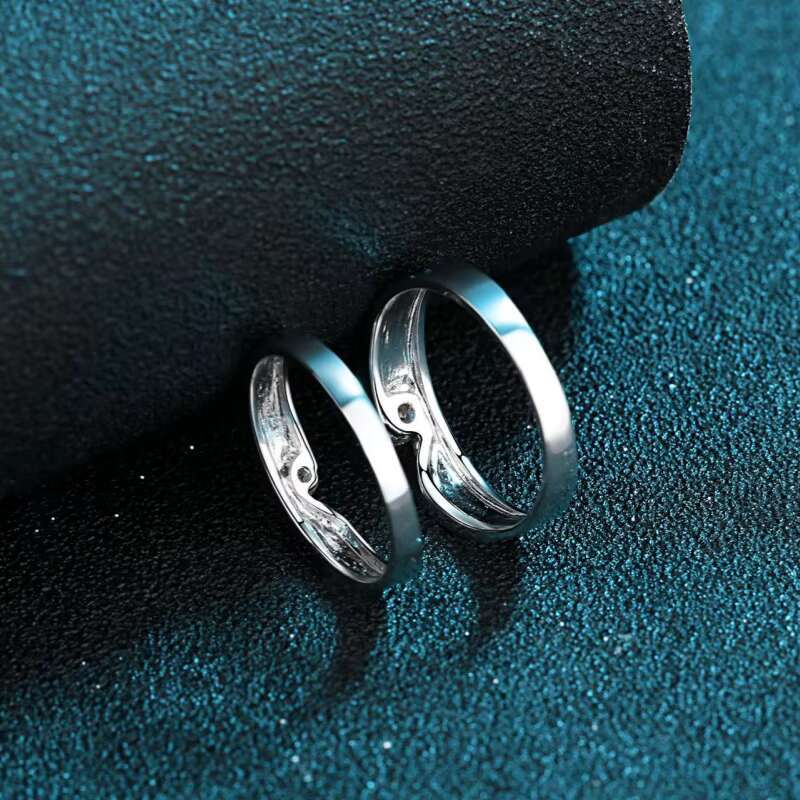 Fine 925 Sterling Silver Couple VVS Moissanite Ring for Engagement Love Heart Rings 0.3CT Diamond Women Wedding Jewelry