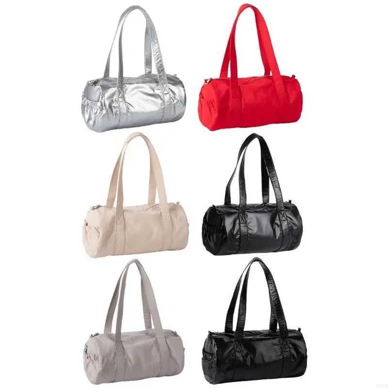 Fashion Nylon Cylinder Handbag Multipurpose Commuters Student Shoulder Bag with Zippers Casual Underarm Purse for LadiesW250512