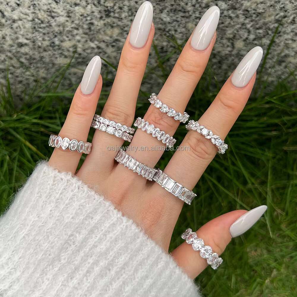 Women 925 Sterling Silver 925 Tennis Ring Dainty for Women Womens Fine Jewelry Rings Frauen Silver Schmuck DDP logistic Air
