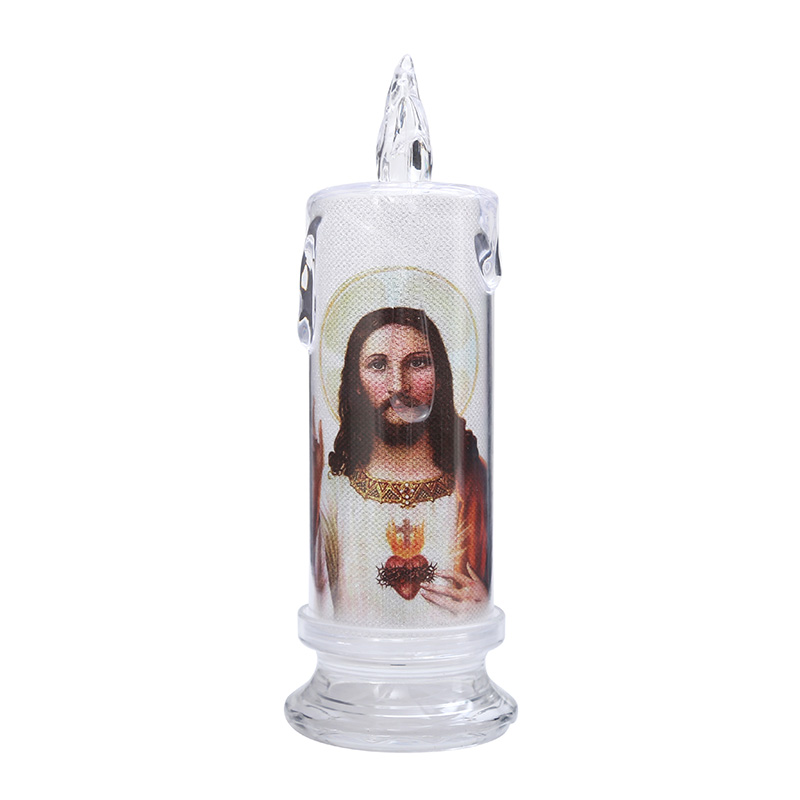 Festival simulation candle LED decorative light with Virgin Mary pattern