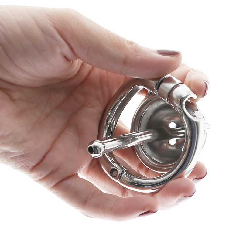 Chastity Cage Cock Ring With catheter stainless steel ball stretch ring penis exercise scrotum ball stretcher sex toy For Men W250512
