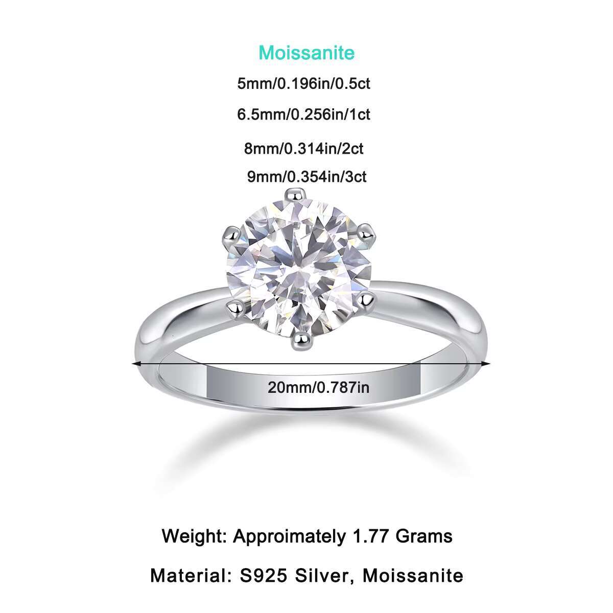 Wholesale Custom 925 Silver Moissanite Ring 5CT VVS GRA Certified Moissanite Diamond Jewelry Engagement Wedding Ring For Women