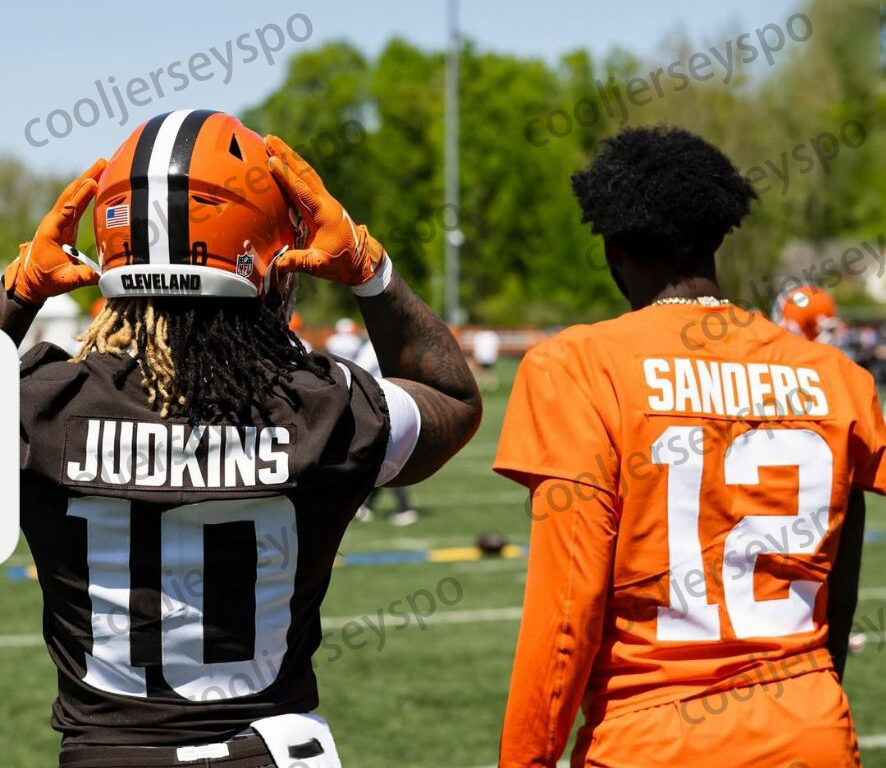 Custom Custom Jerseys 12 Shedeur Sanders 2025 Football Judkins Nick Chubb Carson Schwesinger Myles Garrett Any Name Number
