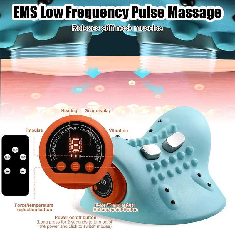 Electric Cervical Massager Neck Stretcher Pulse Vibration Massage Pillow Heated Neck Correction Traction Support Pain healthcareW250512