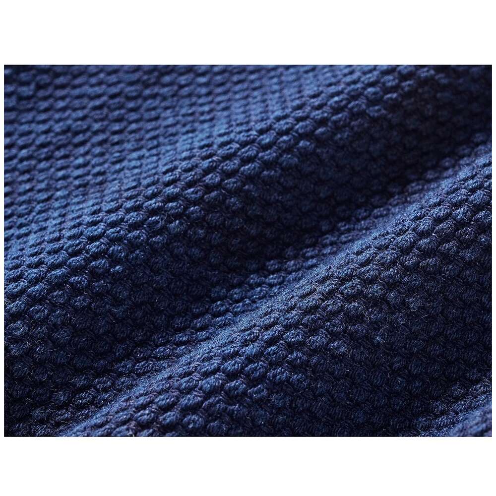 Heavy Weight Indigo Men Autumn Winter Vintage Workwear Tooling Jacket Blue Dyed Kendo Fabric Multi-pocket Cardgian Coat