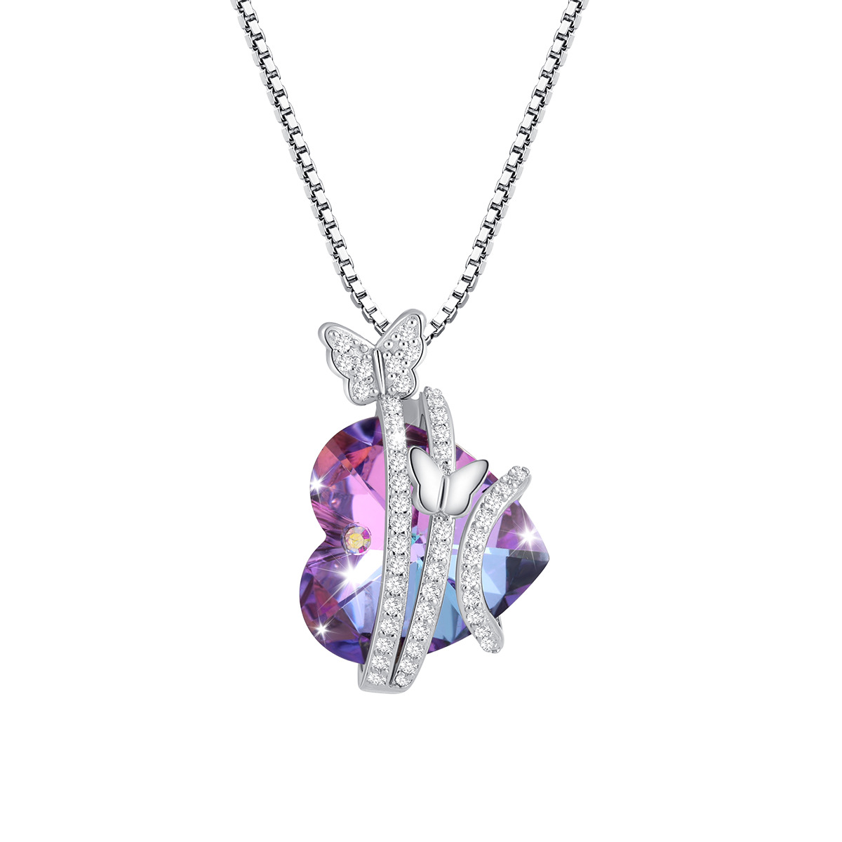 Ocean Heart Butterfly Necklace - A Gift of Love