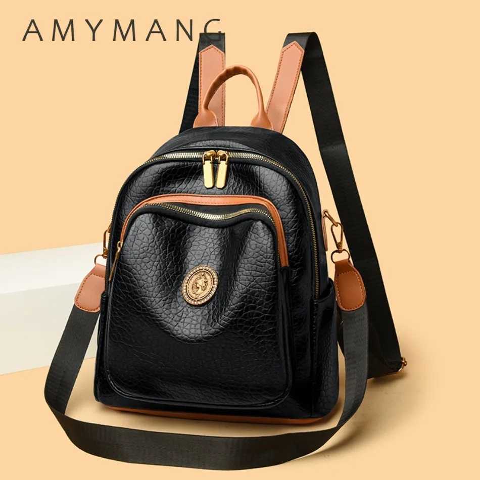 Fashion Women Backpack Designer Pu Leather Travel Back Pack Casual Shoulder Bag High Quality School Bags for Teenagers s Bag Z250512