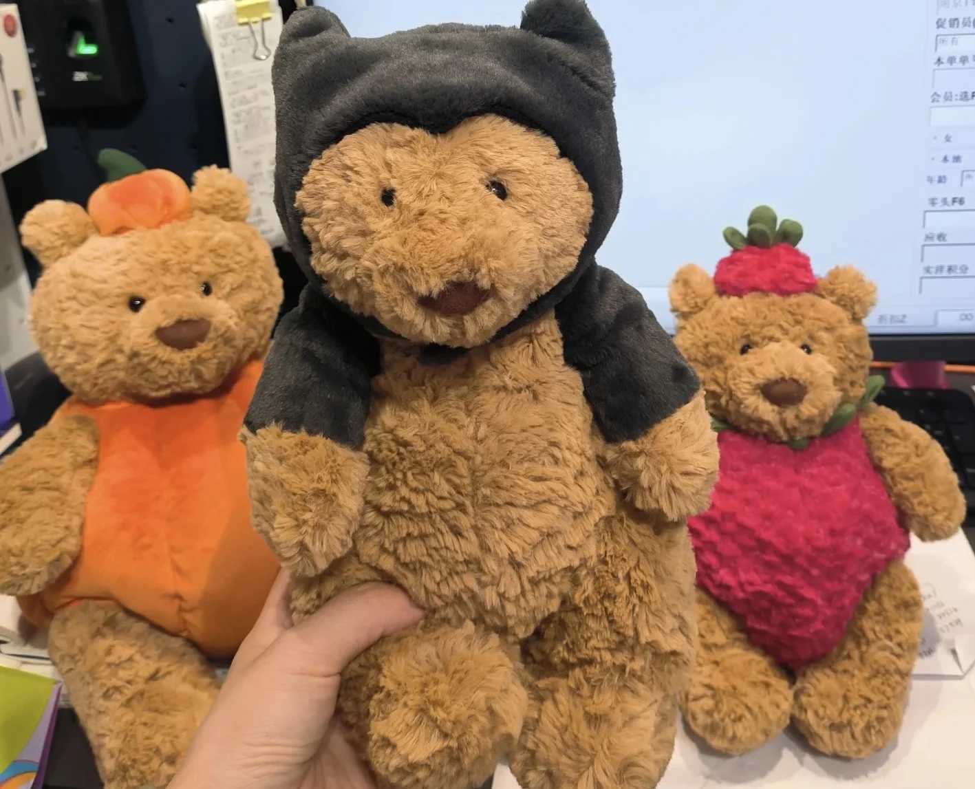 Hot Spot Barcelona Bathrobe Bear Eggplant Bear Strawberry Bear Doll Cute Soothing Companion Doll Festival Trendy Gift Toy z250512Z08J