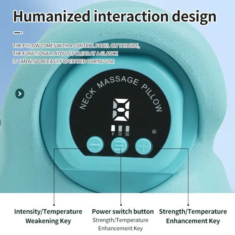 Multi Functional Vibration Massage Pillow Home Electric Neck Curvature Straightening Hot Compress Pulse Cervical Massage PillowW250512