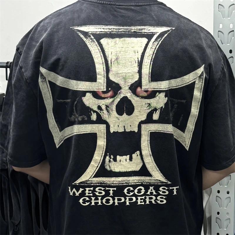 Men's T Shirts Washed Saint Punk Art Limited Edition BOX TEE Hand Worn Vest T-Shirts Men Women High Quality Shirt