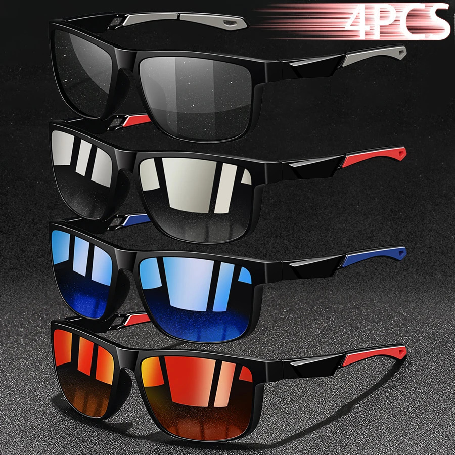 4Pieces Fashion Vintage Square Sunglasses Men Women Driving Man y ner Sun Glasses AntiGlare Retro Eyewear UV400 250512