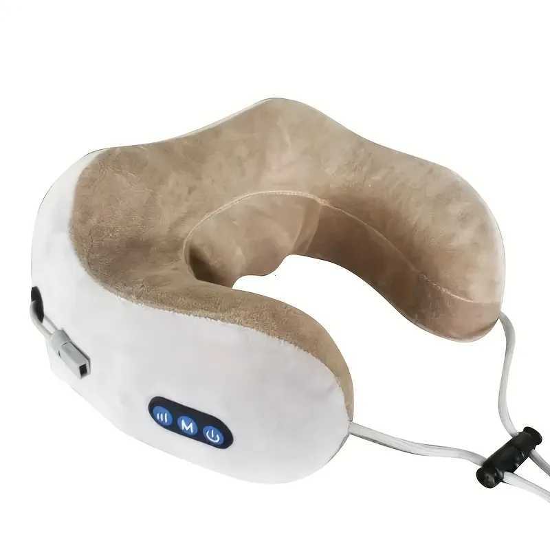 Rechargeable U-Shaped Neck Massage Pillow Perfect for Travel Car Office Home Use Ideal Christmas GiftW250512
