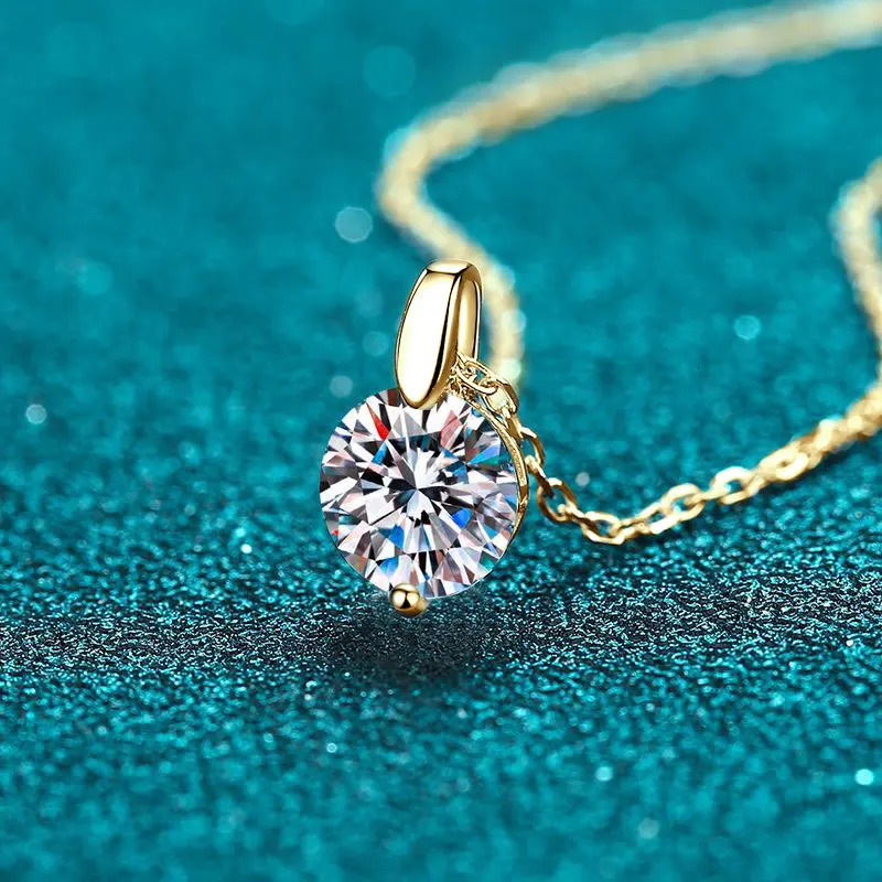 OXTAO 1CT 2CT D Color Pendant Necklace S925 Solid Silver Chain Necklace Valentines Day Gift for Women Wedding 250512