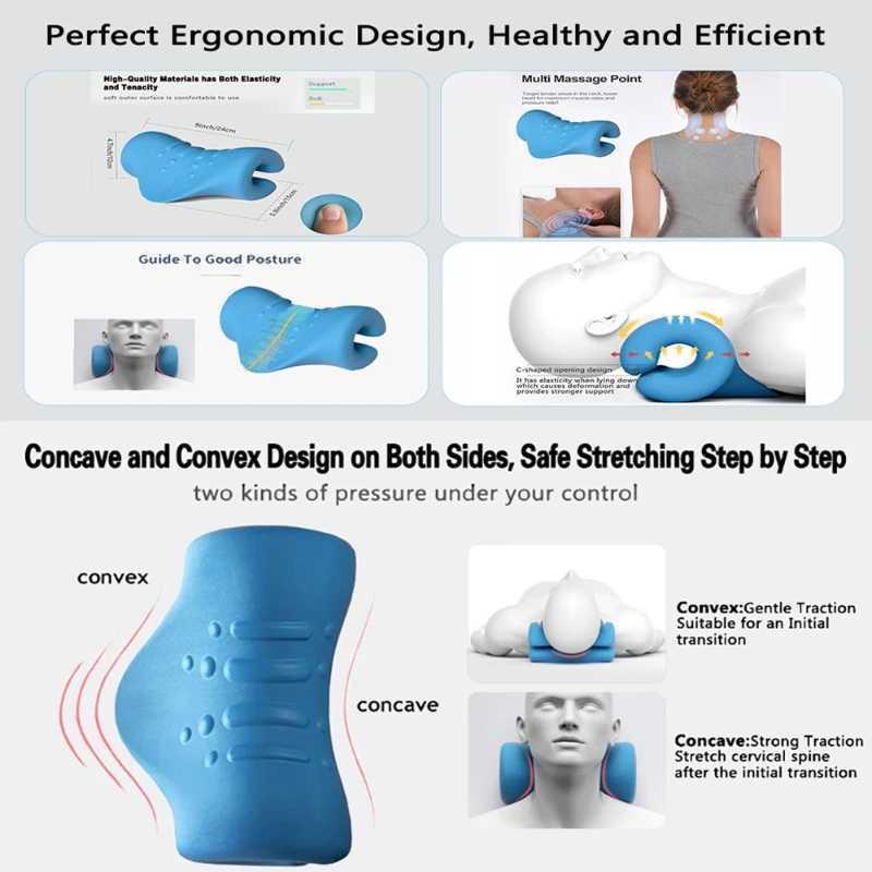 Cervical Spine Stretch Gravity Muscle Relaxation Traction Neck Stretcher Shoulder Massage Pillow Relieve Pain Spine CorrectionW250512